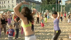 Ciney plage à la place Monseu