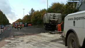 E411 : 30 tonnes de graviers sur l'autoroute