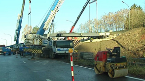 Marche : chantier du Pont de La Roche, déviation sur la N4