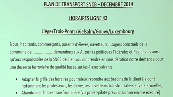Vielsalm. Elus et syndicats ensemble pour la ligne 42