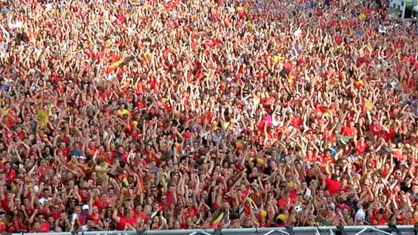 Les Diables Rouges ont fait exploser la Place Léopold à Arlon 