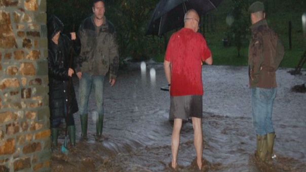 Inondations dans la commune d'Erezée