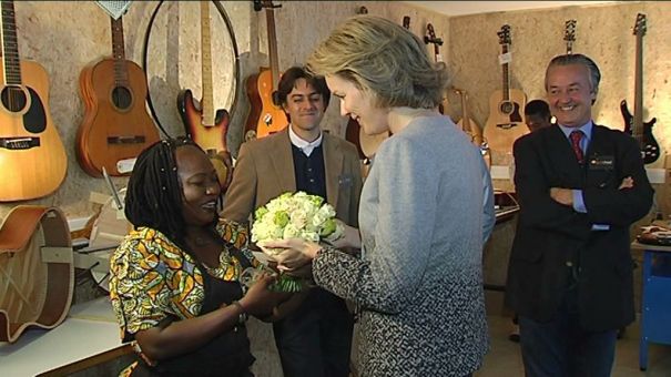 Marche : la Reine Mathilde en visite à Music Fund