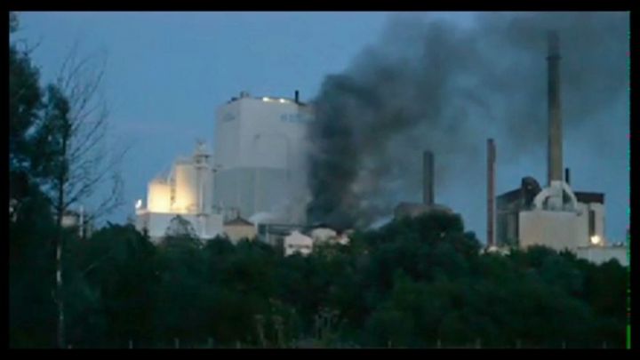 L'usine Burgo en feu mercredi soir