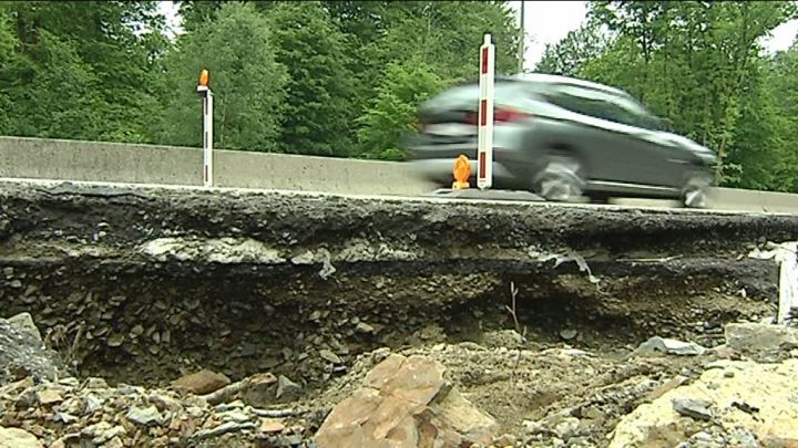 Inondations: 250 à 350.000 euros de dégâts sur la N4 !