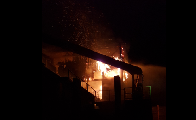 Marche. Incendie d'un hangar chez Fruytier