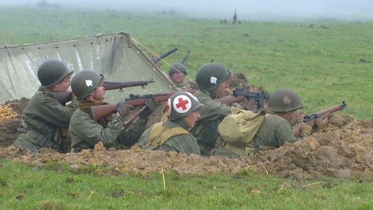 Grandmenil. Reconstitution de la Bataille des Ardennes