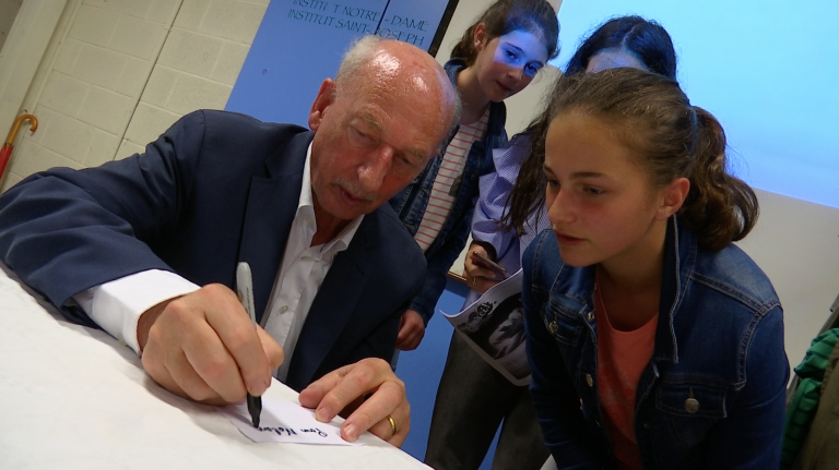 Dirk Frimout à la rencontre des élèves de Saint-Hubert