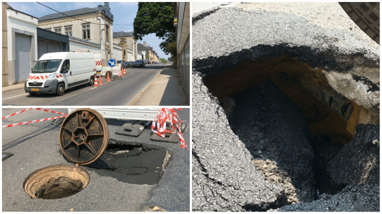 Arlon : rue Léon Castilhon fermée après un effondrement de voirie