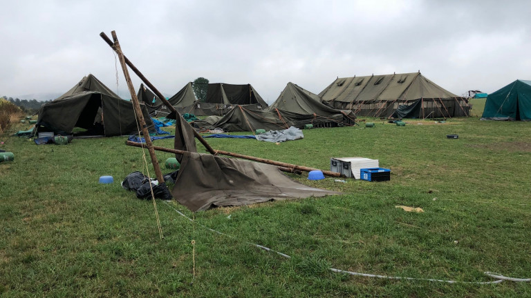 Tempête à Durbuy. Un camp scout évacué