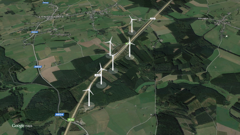 Un projet de six éoliennes le long de la E25 à Bertogne