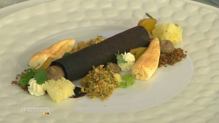 Sablé breton, chocolat et sponge cake