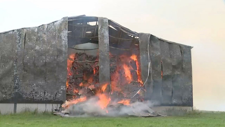 Savy : un hangar à foin détruit par les flammes