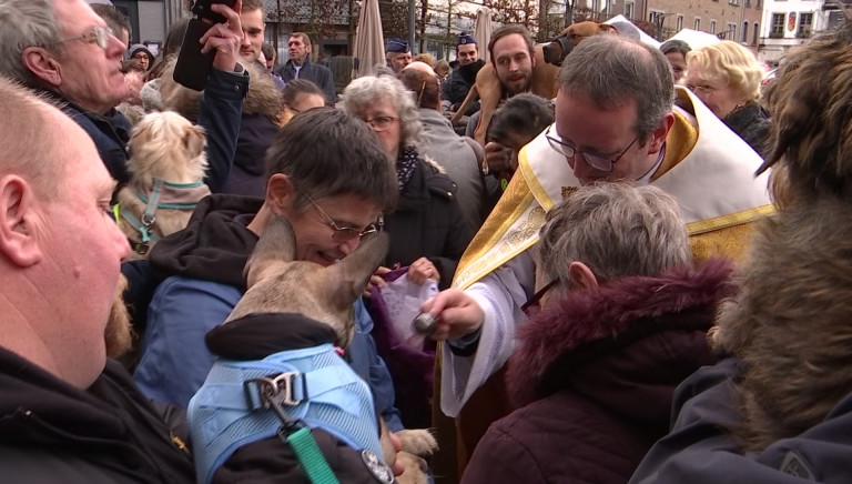 La toute grande foule pour fêter saint Hubert et bénir les animaux