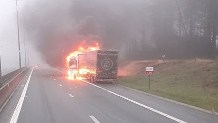 E25. Déviation à la Baraque suite à l'incendie d'un camion