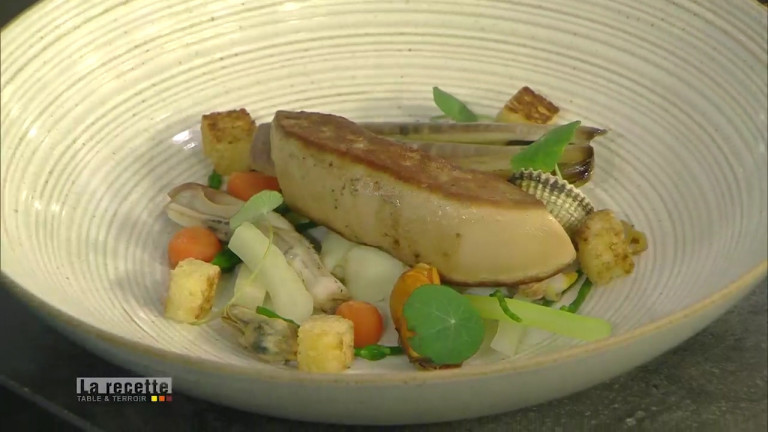 Foie gras poêlé façon bouillabaisse