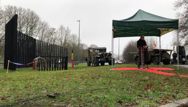 Commémorations à Bastogne. Inauguration du monument dédié aux infirmières Augusta Chiwi et Renée Lemaire