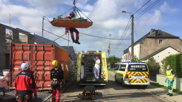 Aix-sur-Cloie. Le GRIMP intervient sur un accident de chantier