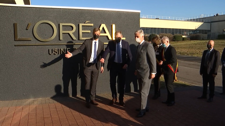 Le Roi Philippe a visité l'usine L'Oréal de Libramont