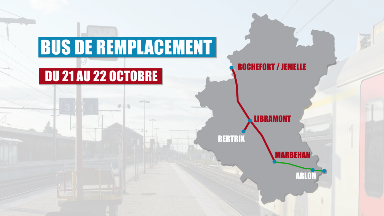 Gros retards SNCB à prévoir: des bus remplaceront les trains entre Marbehan et Jemelle ce week-end