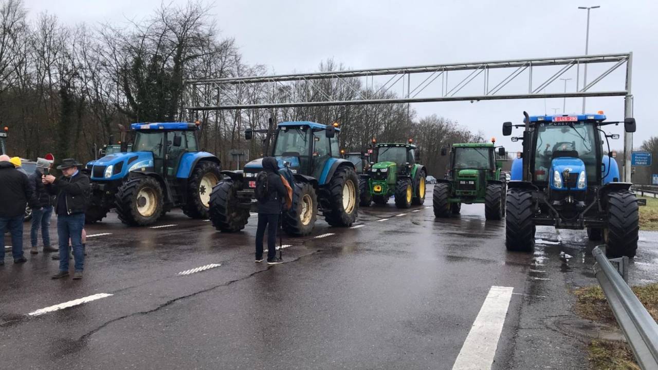 Aubange : les agriculteurs belges manifestent avec les Français