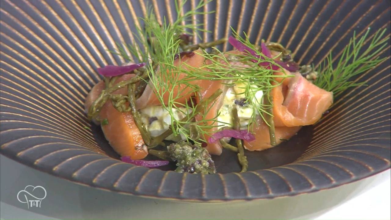 L'œuf mimosa et le gravlax de truite saumonée