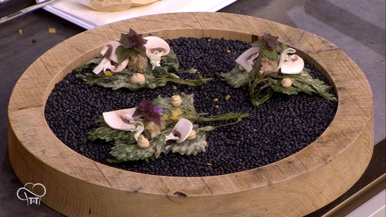 Tempura d'orties et ses champignons