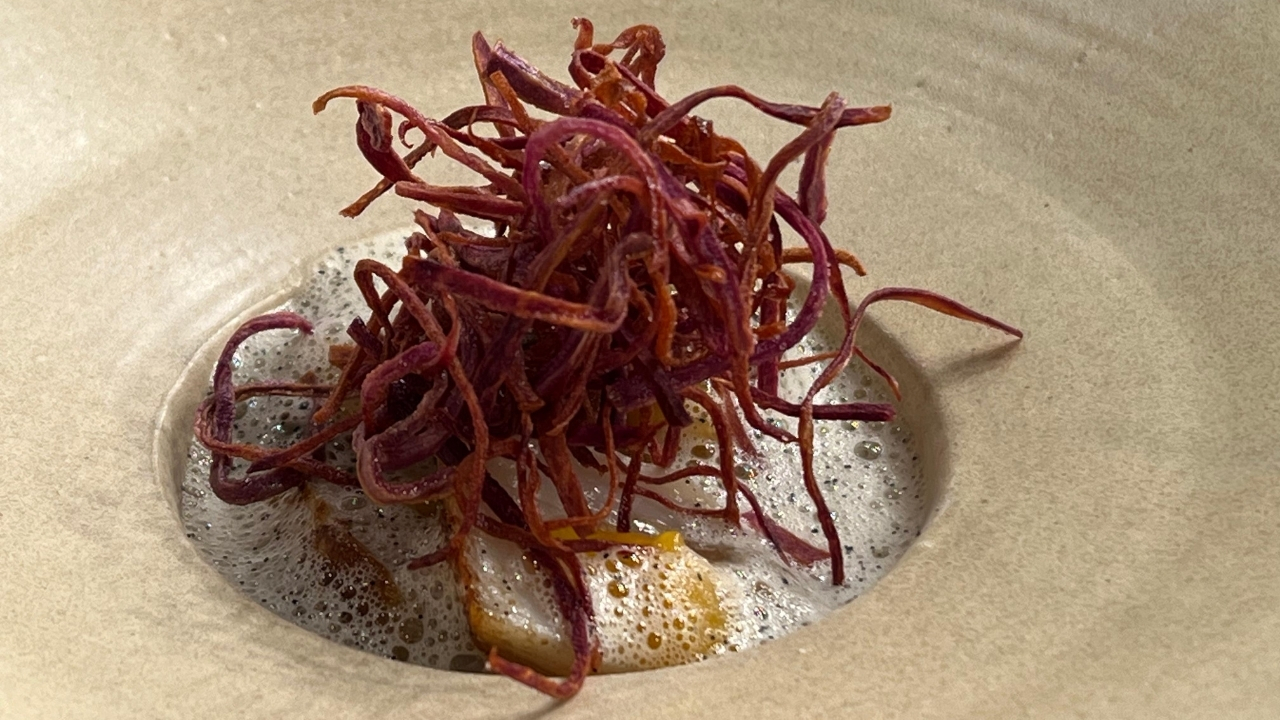 Saint-Jacques d’Erquy rôties à la vanille et ail noir du Restaurant Le Primitif à Gedinne