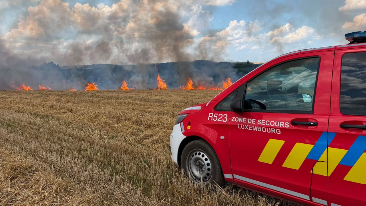 Six hectares en feu à Engreux (Houffalize), les pompiers maitrisent l'incendie qui s'approchait d'un bois