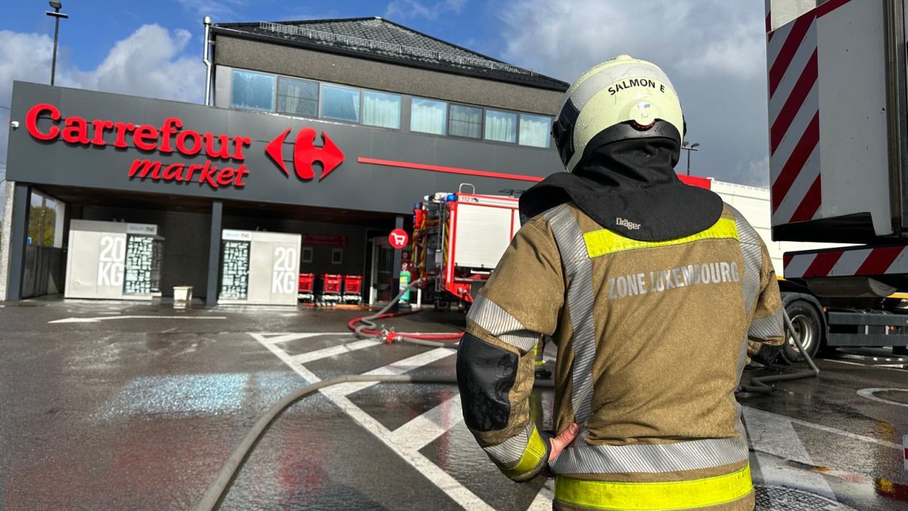 Incendie au Carrefour Market de Bouillon