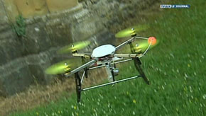 Un drone prend des photos aériennes à Orval